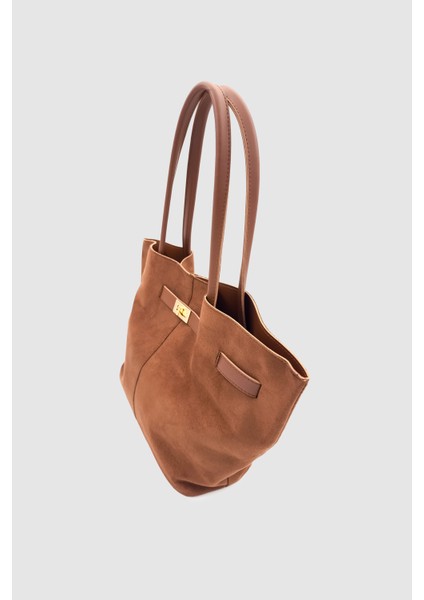 Ferny Kemer, Toka ve Dikiş Detaylı Süet Kol ve Omuz Çantası Kahverengi fırsatları