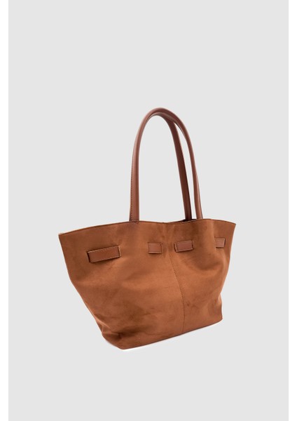 Ferny Kemer, Toka ve Dikiş Detaylı Süet Kol ve Omuz Çantası Kahverengi indirimleri