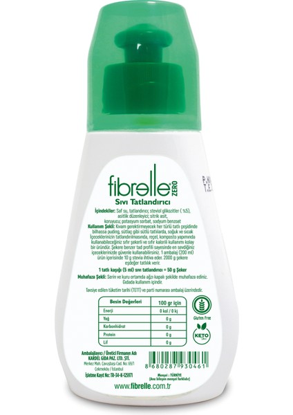 Zero Stevialı Sıvı Tatlandırıcı 200 ml fiyatları