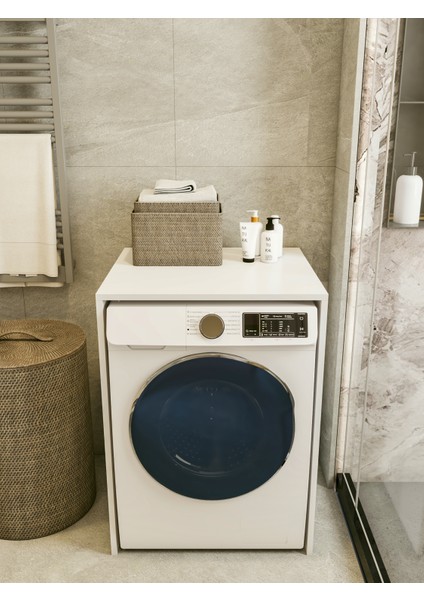 Çamaşır Makinesi Dolabı Parlak Beyaz Modern Banyo Dolabı Alt