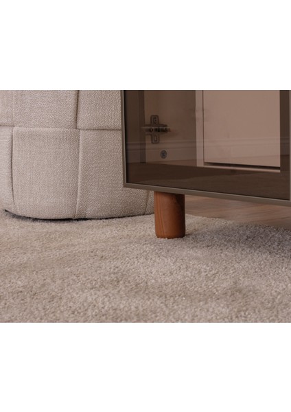 İtra 3 Kapaklı Gardırop – Krem Gövde, Camlı Kapak