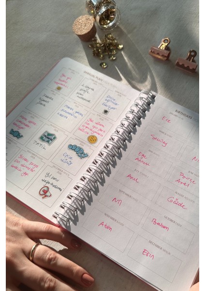 2026 Haftalık Ajanda Spiralli A5 12 Aylık Line