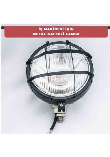 Traktör Farı Kafesli Siyah 12V