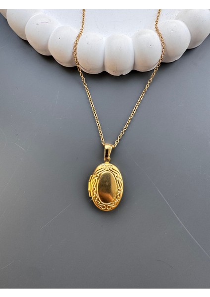 Kapaklı Fotoğraf Konabilir Çelik Kolye Gold fiyatları