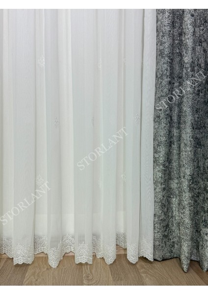 Lirica Tül Perde Bambu | Boydan Serpme L Ağır Gramajlı L 1/3 Sık Pile L Tüm Odalara Uygun