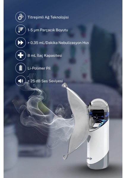 Yetişkinler Ve Çocuklar Için Şarj Edilebilir Taşınabilir Mesh Nebulizatör fiyatları