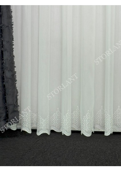 Nuvia Etek Bambu Tül Perde | Ağır Gramajlı, 1/3 Sık Pileli, Ütü Gerektirmez L Tüm Odalara Uygun