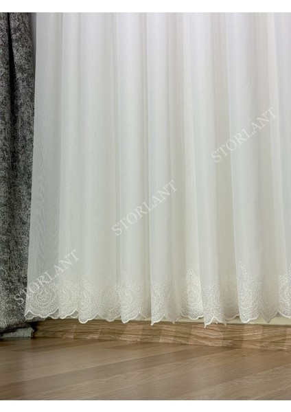 Diora Etek Bambu Tül Perde | Ağır Gramajlı, 1/3 Sık Pileli, Ütü Gerektirmez L Tüm Odalara Uygun