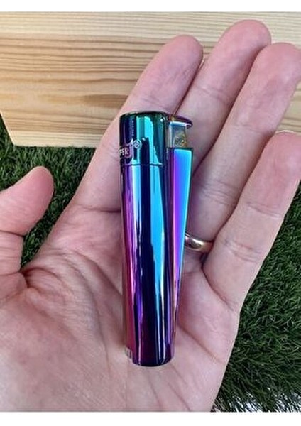 CLIPPER Parlak Gökkuşağı Taşlı Çakmak Rüzgar Geçirmez Çakmak Gazı