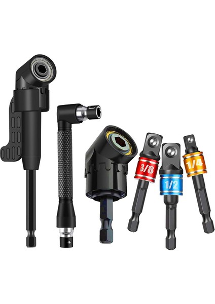 Parçalı Altıgen Soket 105° Adaptörlü Dik Açılı Matkap Bağlantı Seti (Yurt Dışından)