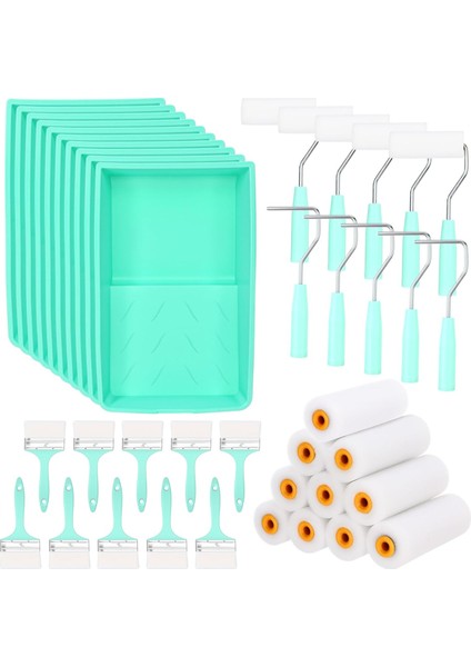 40 Adet 4 Inç Boya Rulosu Seti Boya Tepsisi Küçük Köpük Rulo Kılıfları (Yurt Dışından)