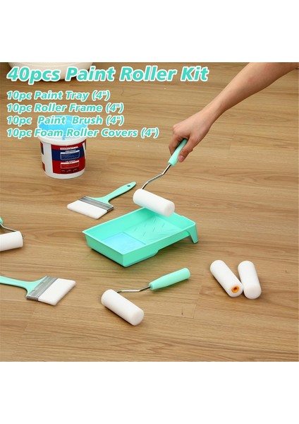 40 Adet 4 Inç Boya Rulosu Seti Boya Tepsisi Küçük Köpük Rulo Kılıfları (Yurt Dışından) fiyatları