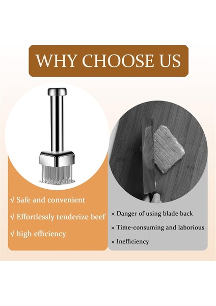 Biftek, Sığır Eti ve Domuz Eti Için Ağır Hizmet Tipi 304 Paslanmaz Çelik Et Dövücü (Yurt Dışından) indirimleri