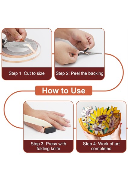 3'lü Paket Vitray Folyo, Bakır Bant (0,2/0,23/0,27 Inç x 36 Ft) (Yurt Dışından) fırsatları