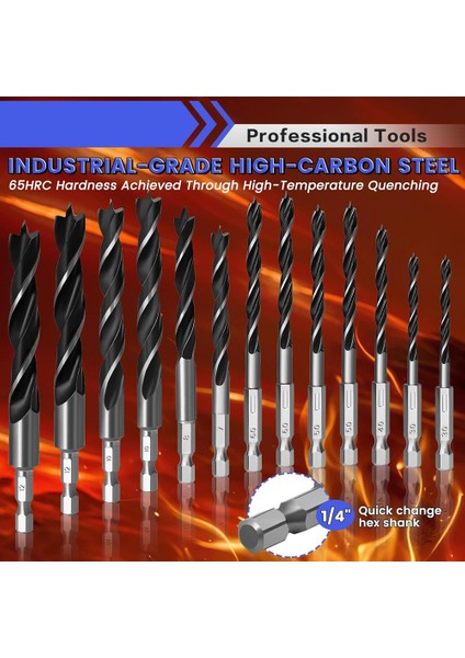 13 Parça Brad-Point Ahşap Matkap Ucu Seti (Yurt Dışından) fiyatları