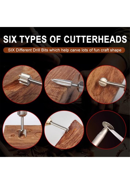 Ahşap Oyma Aletleri Seti 6 Farklı Matkap Ucu Kendin Yap Oyma El Sanatları (Yurt Dışından) fiyatları