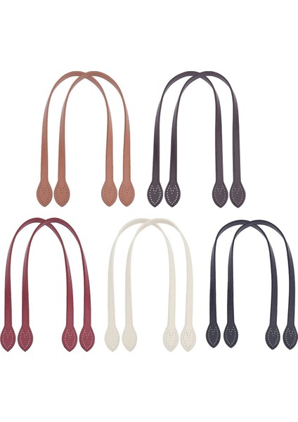 10 Adet 5 Renk 23,62 Inç Pu Deri Çanta Askısı (Yurt Dışından)