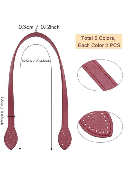 10 Adet 5 Renk 23,62 Inç Pu Deri Çanta Askısı (Yurt Dışından) fiyatları