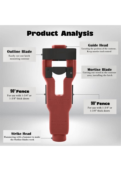 Kapı Kilidi Montaj Kiti Bilyalı Kilit Deliği Açacağı Kırmızı (Yurt Dışından) modelleri