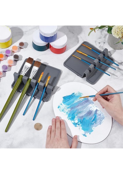 Adet Silikon Boya Fırçası Tutucu, 4 Yuvalı Dikdörtgen Düzenleyici (Yurt Dışından) fırsatları