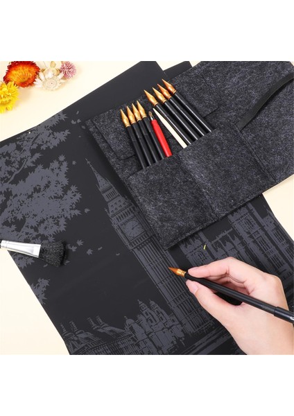 14 Parça Scratchart Araçları, Çift Uçlu Scratch Boyama Kalemi Kağıt Sanat Seti (Yurt Dışından) modelleri