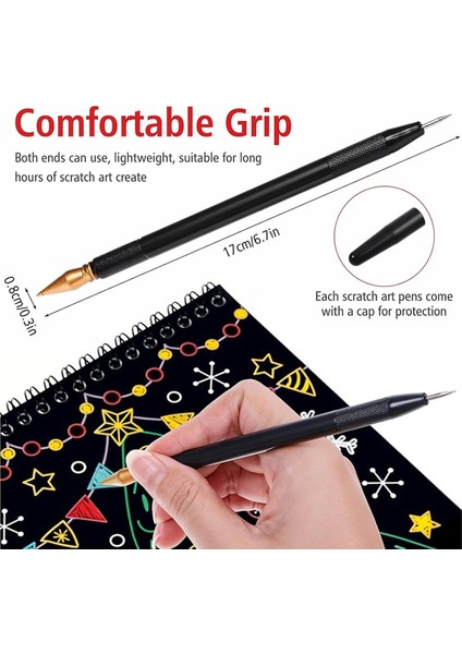 14 Parça Scratchart Araçları, Çift Uçlu Scratch Boyama Kalemi Kağıt Sanat Seti (Yurt Dışından) fırsatları