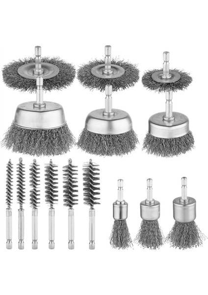 15 Adet Karbon Çelik Tel Tekerlek Fırçası, Fincan Fırçası, Tekerlek Fırçası (Yurt Dışından)