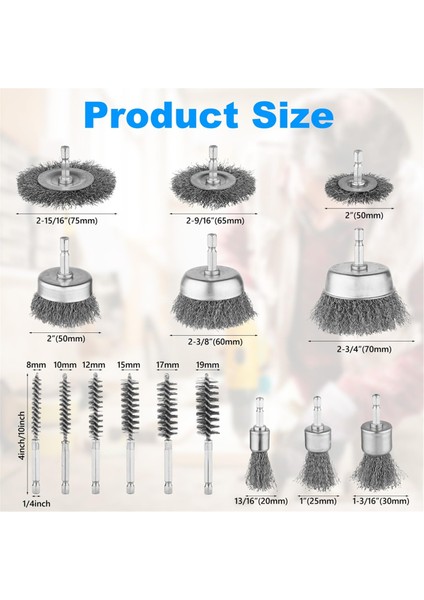 15 Adet Karbon Çelik Tel Tekerlek Fırçası, Fincan Fırçası, Tekerlek Fırçası (Yurt Dışından) fiyatları