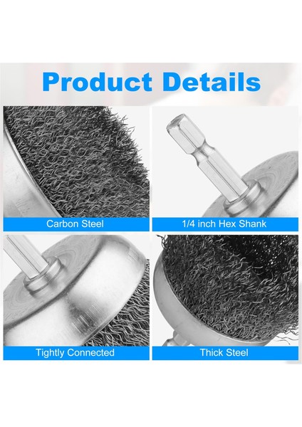 15 Adet Karbon Çelik Tel Tekerlek Fırçası, Fincan Fırçası, Tekerlek Fırçası (Yurt Dışından) modelleri