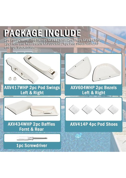 Hayward, Navigator, Arneson, Pool Vac Plus, Pool Vac Ul Terra Havuz Temizleyici Aners Için Havuz Temizleyici Parça Seti (Yurt Dışından) modelleri