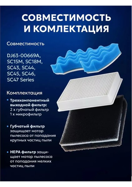 Samsung SC43 SC44 SC45 SC46 SC47, Sc 15 M, Sc 18 M Serisi, DJ63-00669A Elektrikli Süpürge Sünger Hepa Filtre Aksesuarları (Yurt Dışından) fiyatları