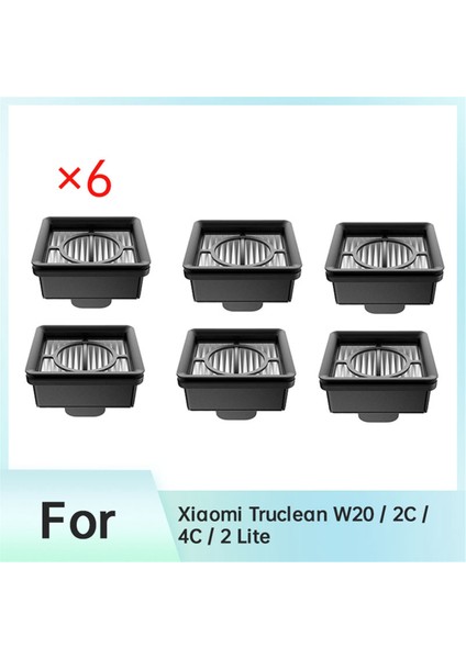 Xiaomi Truclean W20 / 2c / 4c / 2 Lite Islak ve Kuru Elektrikli Süpürge Filtresi Yedek Parçaları Için 6 Adet Filtre (Yurt Dışından) modelleri