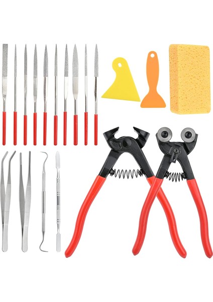 19 Parça Mozaik Alet Seti, Profesyonel Mozaik Kesme Aletleri (Yurt Dışından)