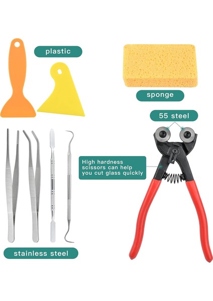 19 Parça Mozaik Alet Seti, Profesyonel Mozaik Kesme Aletleri (Yurt Dışından) modelleri