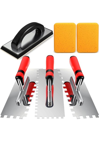 Parça Fayans Aletleri Seti Kare Mala, 1 Kauçuk Harç Şamandırası (Yurt Dışından)