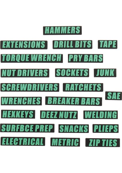 Alet Kutusu Çekmece Etiketleri, 23 Parça Yeniden Kullanılabilir Alet Kutusu Düzenleme Çıkartmaları (Yurt Dışından) modelleri