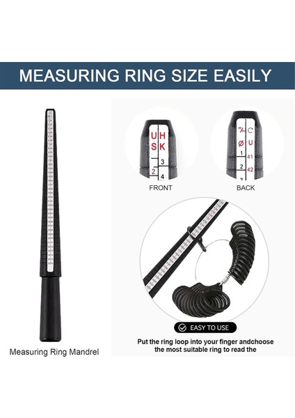 15 Parçalı Yüzük Mandrel Seti Yüzük Boyutu Ölçme Aleti Yüzük Yapım Kiti (Yurt Dışından) modelleri