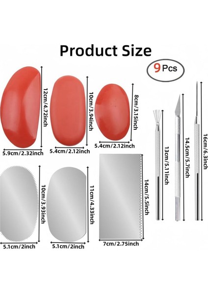 Kazıyıcı Kesici + 3 Boyutta Seramik Kili Kaburga + 3 Kil Detaylandırma Aleti (Yurt Dışından) modelleri