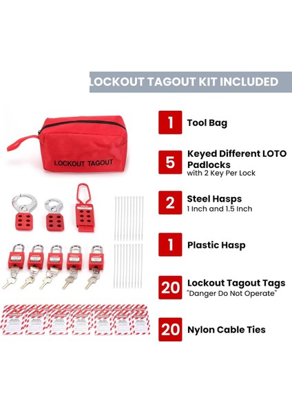 Kilitler, Mandallar ve Etiketlerle Kilitleme Etiketleme Kiti (Yurt Dışından) fiyatları