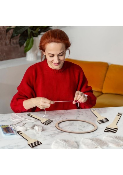 Adet Ahşap Örgü Tarak Çift Uçlu Saçaklı Tarak Kendin Yap Örgü Aletleri (Yurt Dışından) modelleri