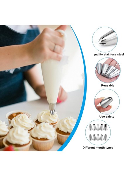 10 Adet Profesyonel Boru Ucu, Boru Torbaları Için Yeniden Kullanılabilir Boru Ucu (Yurt Dışından) modelleri