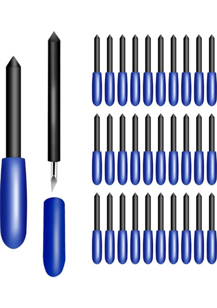 Air/air 2/maker Için 30 Adet 60 Derece Tungsten Çelik Harf Bıçağı (Yurt Dışından)