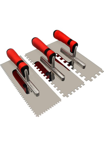 Fayans Aletleri Paslanmaz Çelik Kare Çentikli Mala 3 Parça Duvar El (Yurt Dışından)