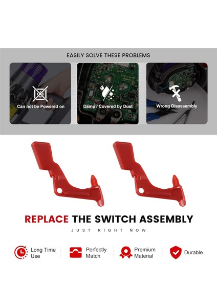 Dyson V10 V11 Elektrikli Süpürge Yedek Parçası Için 2 Adet Düğme Anahtar Parçaları Yüksek Kaliteli Tetik Anahtarı Düğmesi (Yurt Dışından) indirimleri