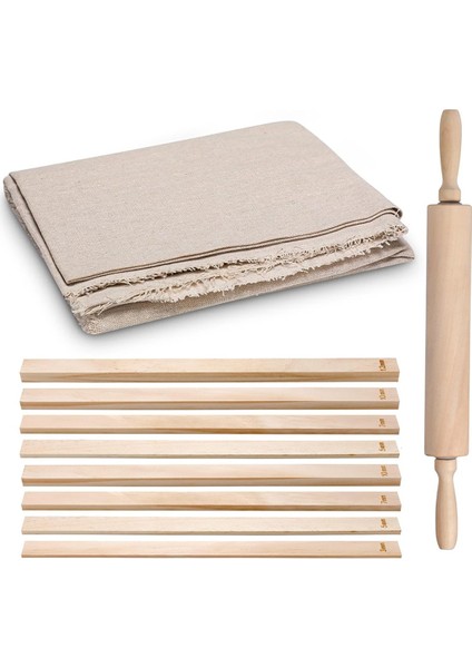 Çömlek Aletleri 1 Oklava 1 Çömlek Takoz Tahtası/keten Masa Örtüsü (Yurt Dışından)