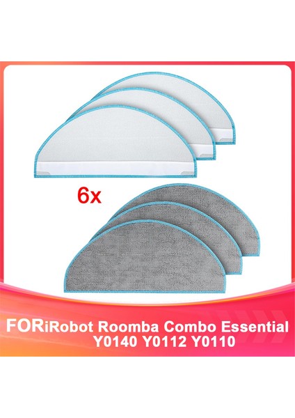 Irobot Roomba Combo Essential Y0140 Y0112 Y0110 Elektrikli Süpürge Için 6'lı Paket Y0140 Paspas Pedi Yedek Parçaları (Yurt Dışından)