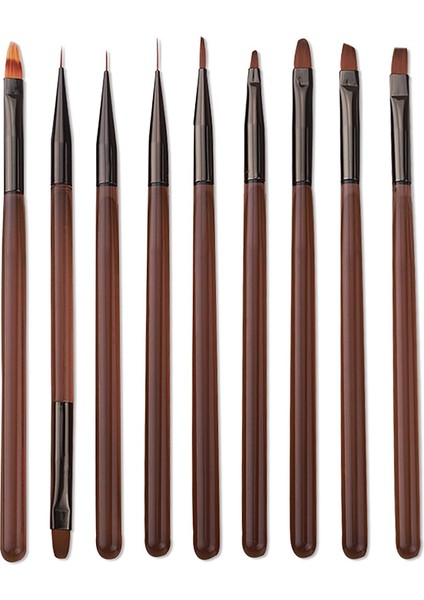 9 Parça Tırnak Sanatı Fırçası Seti Dıy Fırça Tırnak Akrilik Çizim Fırçası (Yurt Dışından)