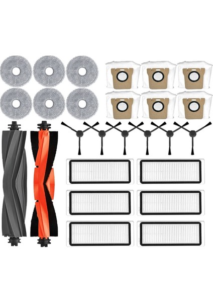 Dreame Bot L20 Ultra / L20 Ultra Yedek Parça Aksesuarları Silindir Yan Fırça Hepa Filtre Paspas Pedi Toz Torbası (Yurt Dışından)