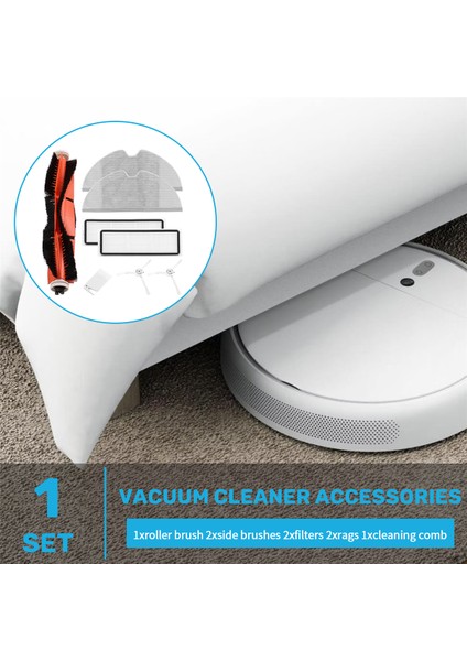 Xiaomi Mijia 1c 2c / STYTJ01ZHM Robot Süpürge Parçaları Için 8 Adet Hepa Filtre Ana Fırça Paspas Bezi Yedek Kitleri (Yurt Dışından) fırsatları