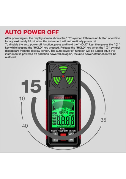 Habotest HT627 Emf Ölçer Elektromanyetik Alan Radyasyon Dedektörü (Yurt Dışından)